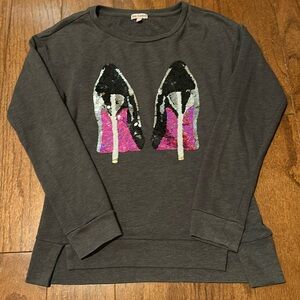 Juicy Couture gray Sequins Stiletto Heels Sweatshirt